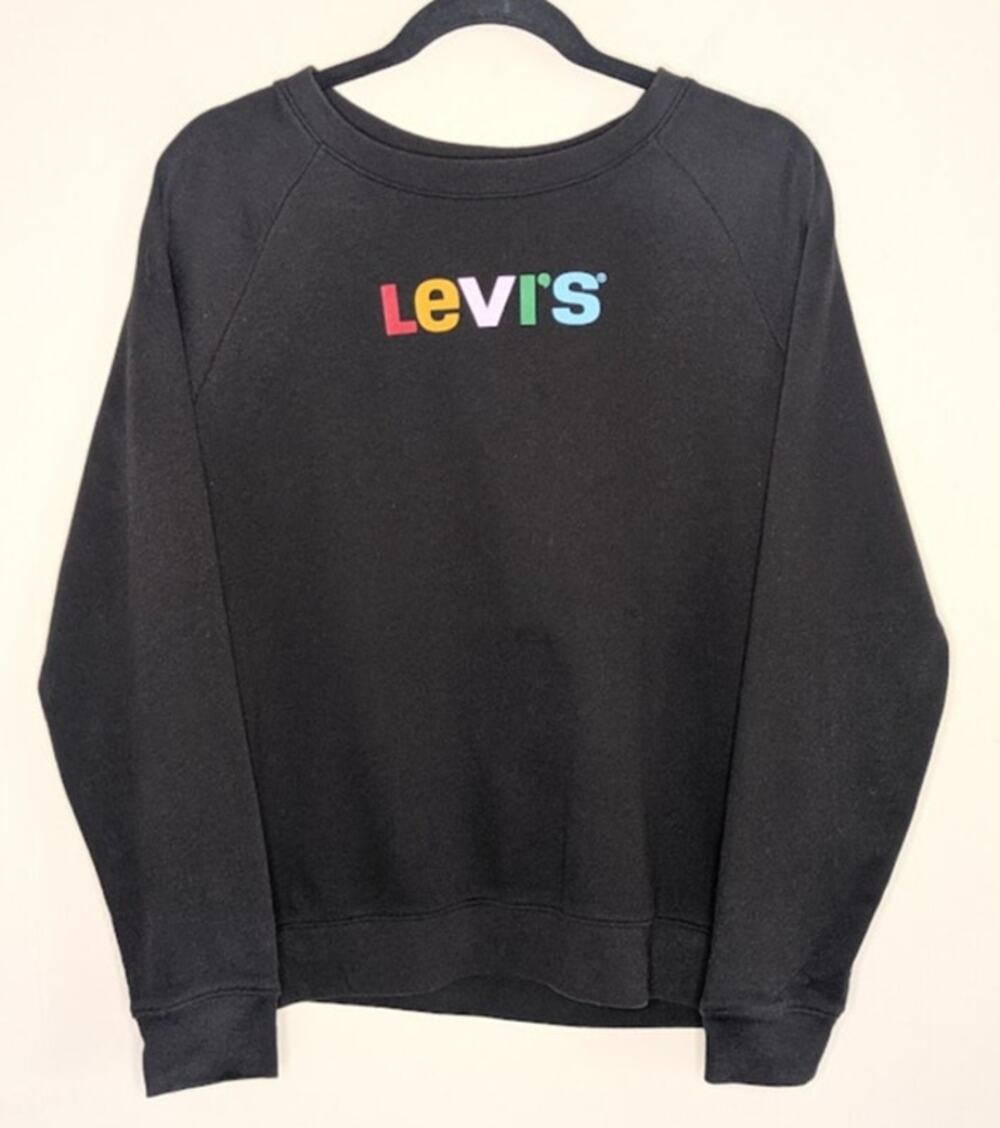 Levi's Size Large Long Sleeve Crew Neck Colorful "Levi's" Graphic Sweatshirt